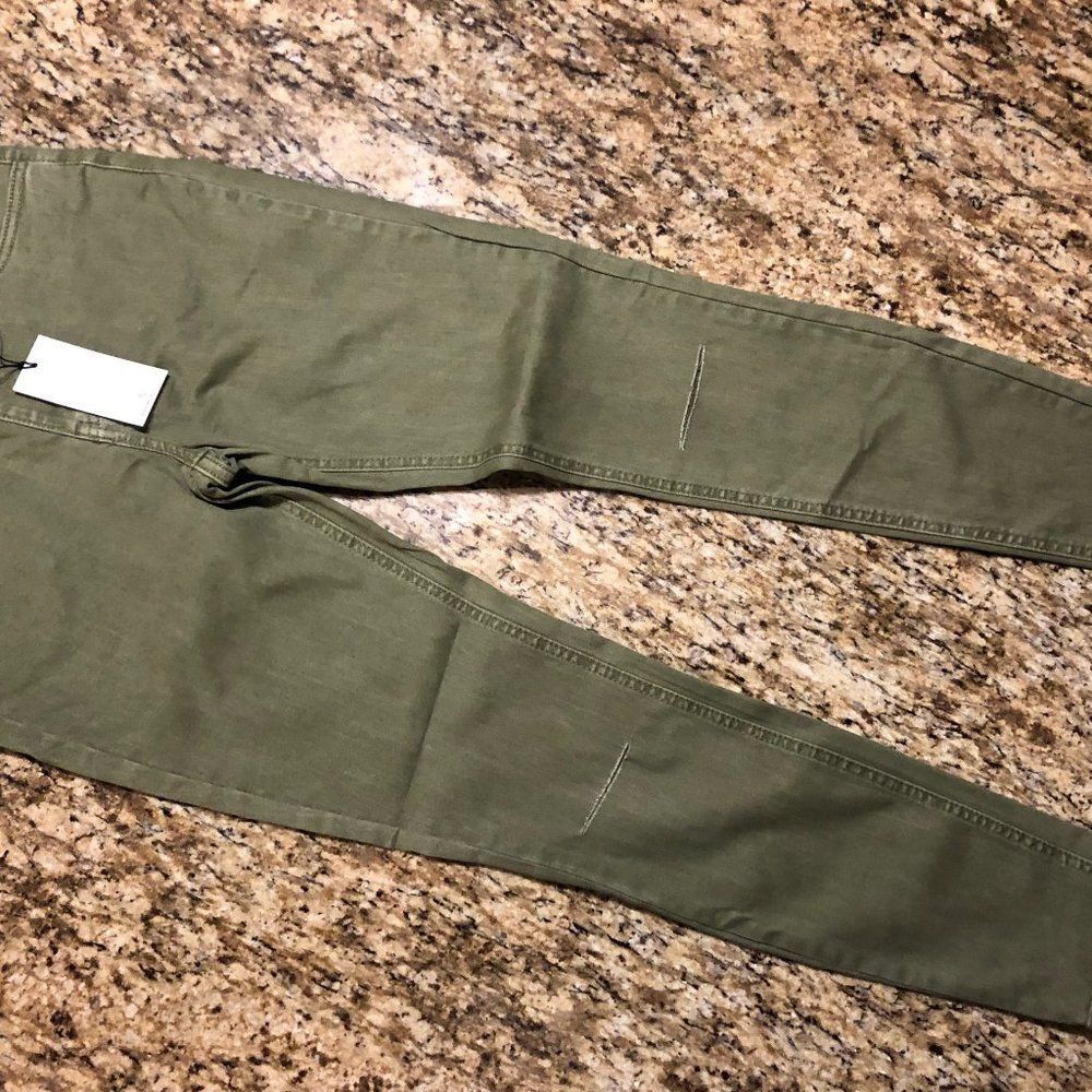 Jelly Jeans The Rachel Mid Rise Olive Knee Slit Skinny Jean   5183  Size 3 NWT